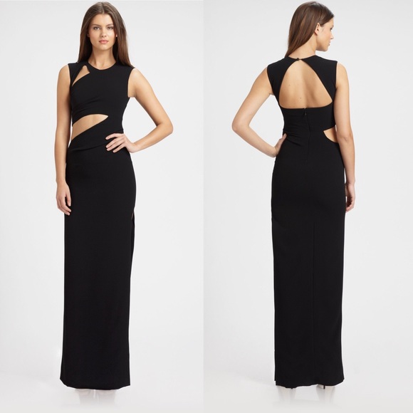 BCBGMaxAzria Dresses & Skirts - BCBG Maxazria Black Kimora Cutout Gown Size 2
